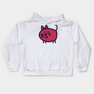 Viva Magenta Color of the Year 2023 Round Cat Kids Hoodie